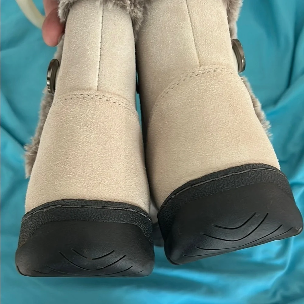 Khombu Gray Winter & Rain Boots with Cozy Plush Lining EUC